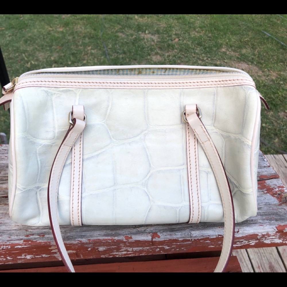 Vintage Dooney & Bourke crocodile print leather handbag